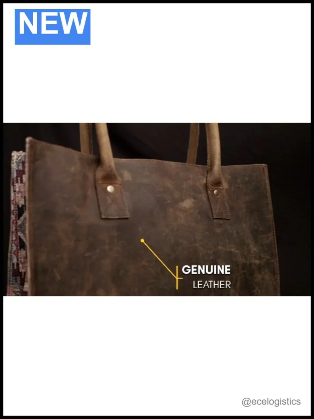 Full Grain Leather Shoulder Bag Tote Satchel Handbag Travel Shopping Carry